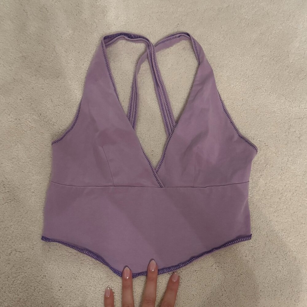 Purple/Lavender BDG Halter Crop Top